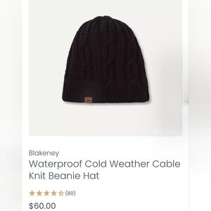 NWT Sealskinz Blakeney Waterproof Cold Weather Cable Knit Beanie Hat In Large/XL